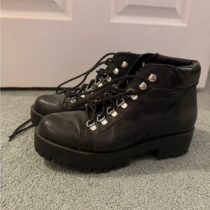 Urban Outfitters Black Ankle Boots with Chunky Heel